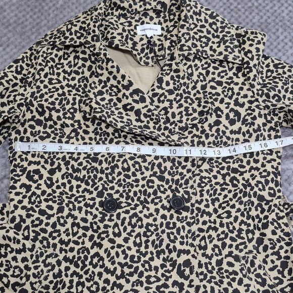 Revolve Superdown Double Breasted Trench Coat XXS Animal Print Belted Jacket - Picture 4 of 9